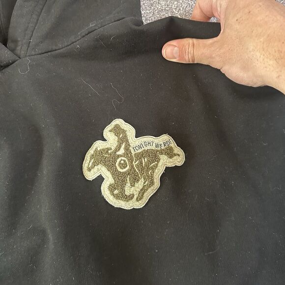 Women's Favour USA Tonight We Ride Chenille Patch Alfie Hoodie Sweatshirt Sz XL - Picture 2 of 5